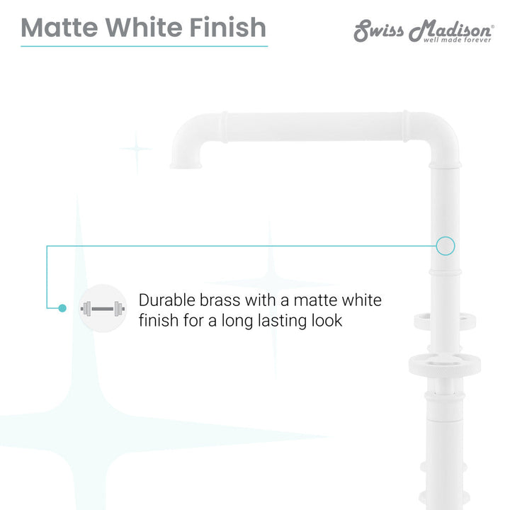 Avallon Pro Widespread Kitchen Faucet with Side Sprayer in Matte White