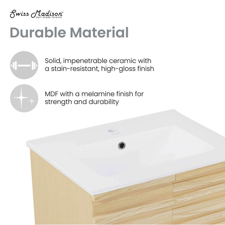 Cascade 24" Bathroom Vanity in Natural Oak