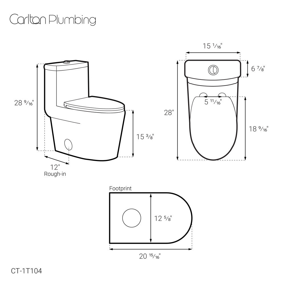 Fulton One-Piece Elongated Toilet Dual-Flush 1.1/1.6 gpf