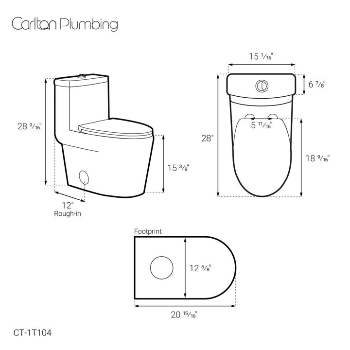 Fulton One-Piece Elongated Toilet Dual-Flush 1.1/1.6 gpf