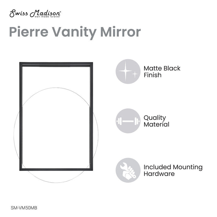 Pierre 35.5" Vanity Mirror in Matte Black