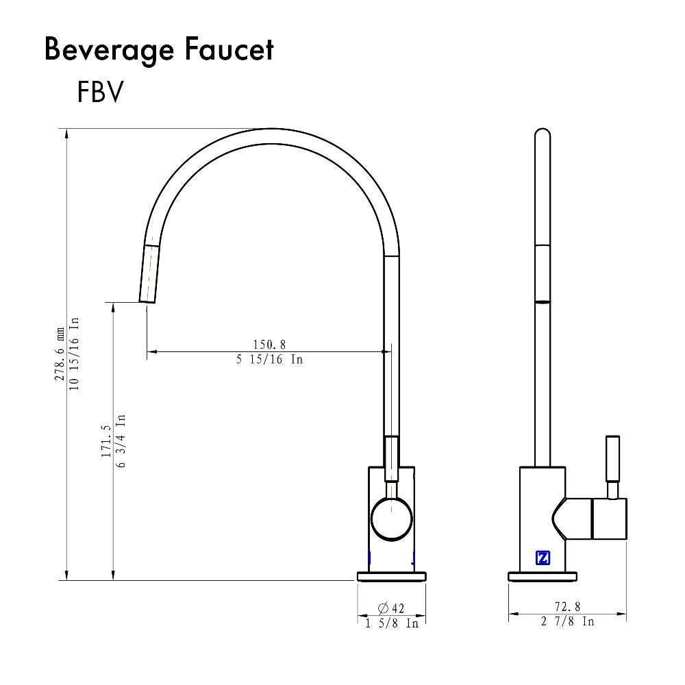 ZLINE Autograph Edition Single Handle Drink Faucet in Champagne Bronze (FBV-CB)