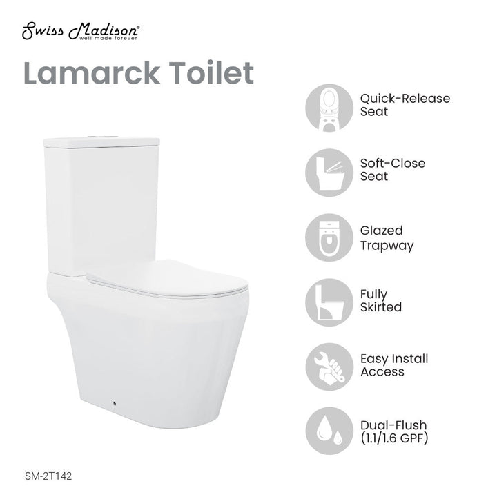 Lamarck Two-Piece Elongated Toilet Dual-Flush 1.1/1.6 gpf