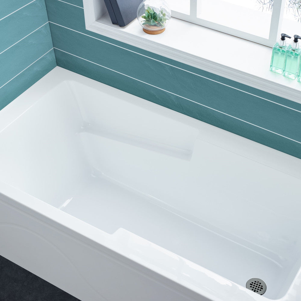 Ivy 60" x 30" Right-Hand Drain Alcove Bathtub with Apron