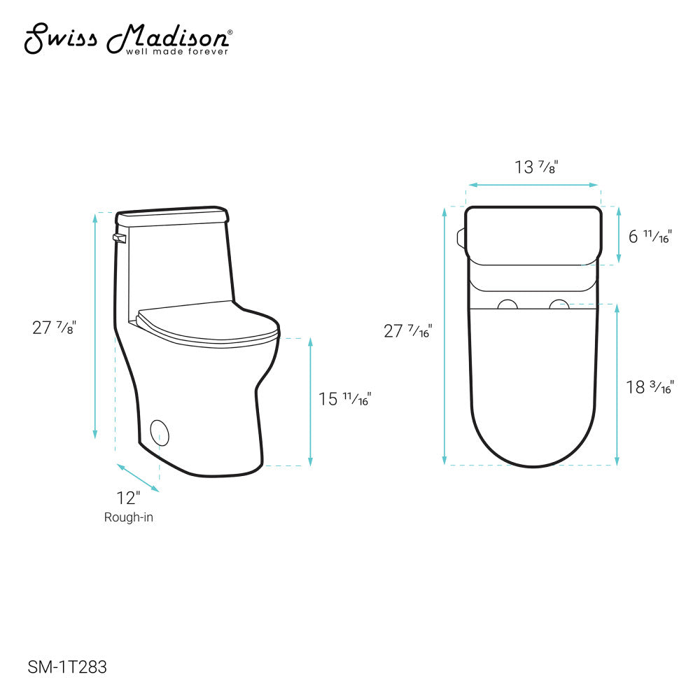 Ivy One-Piece Toilet Left Side Flush 1.28 gpf