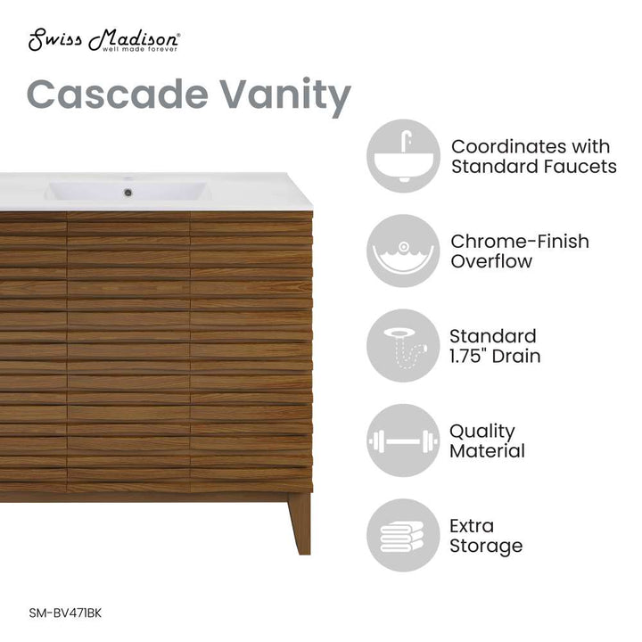 Cascade 36'' Bathroom Vanity in Brown Oak