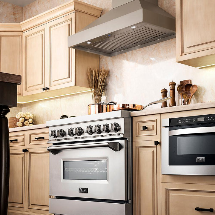 Wooden Wall Mount Range Hood in Gray - Includes Motor  ZLINE 48 in.