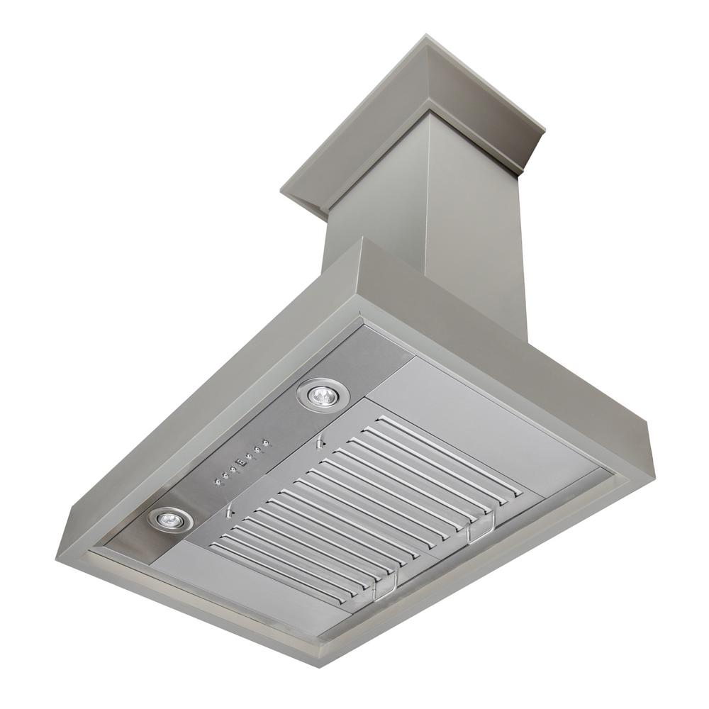 Wooden Wall Mount Range Hood in Gray - Includes Motor  ZLINE 48 in.