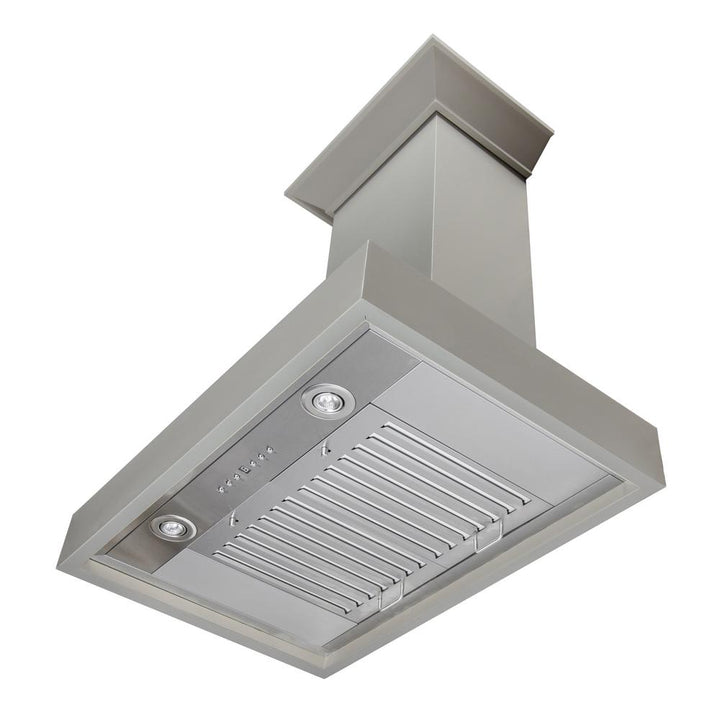 Wooden Wall Mount Range Hood in Gray - Includes Motor  ZLINE 48 in.