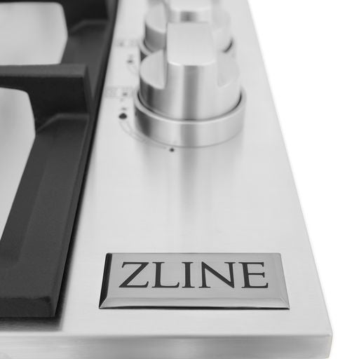ZLINE 30" Dropin Gas Stovetop 4 Gas Brass Burners Stainless Steel