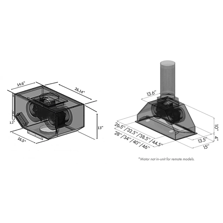 ZLINE 40" Ducted Wall Mount Range Hood Insert in Stainless Steel (695-40)