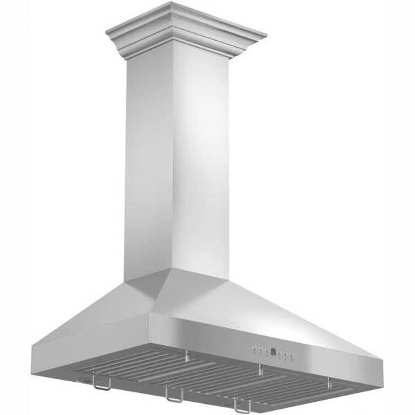 ZLINE 30 in. Convertible Vent Wall Mount Range Hood in Stainless Steel with Crown Molding, KL3CRN-30