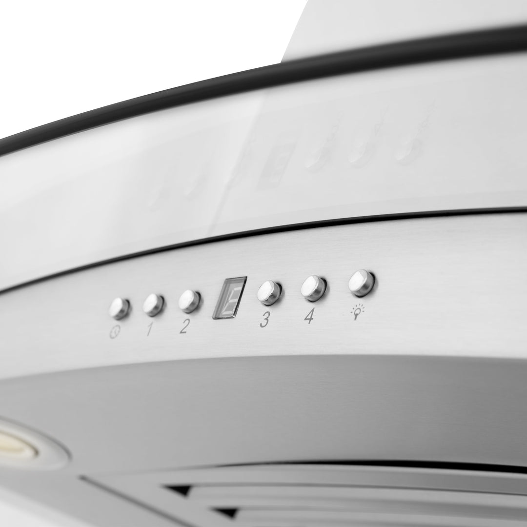 ZLINE 36" Convertible Vent Island Mount Range Hood in Stainless Steel &amp; Glass (GL14i-36)