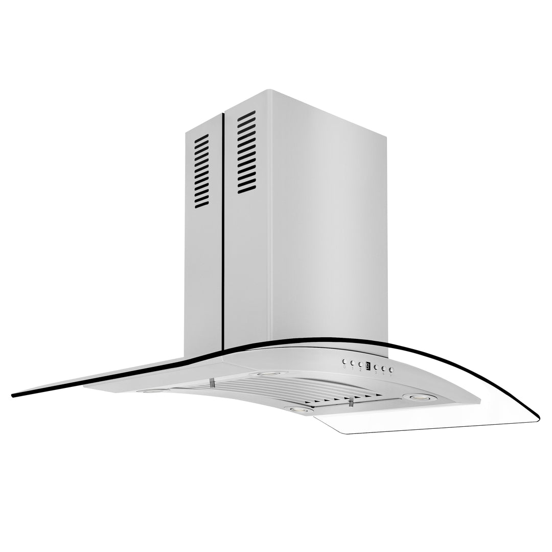 ZLINE 36" Convertible Vent Island Mount Range Hood in Stainless Steel &amp; Glass (GL14i-36)