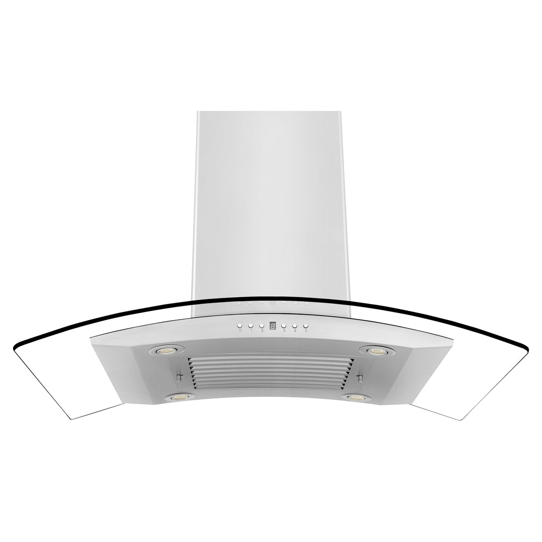 ZLINE 36" Convertible Vent Island Mount Range Hood in Stainless Steel &amp; Glass (GL14i-36)