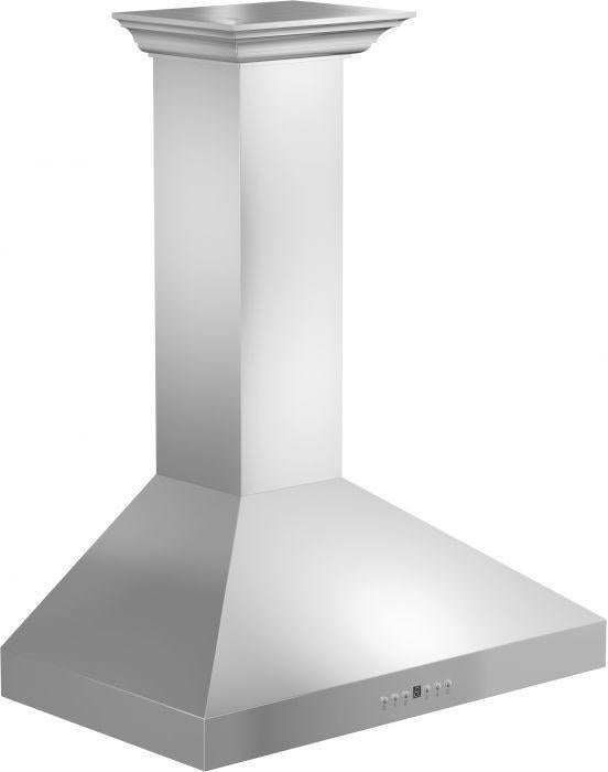 ZLINE 48 in. Convertible Vent Wall Mount Range Hood in Stainless Steel with Crown Molding, KL3CRN-48