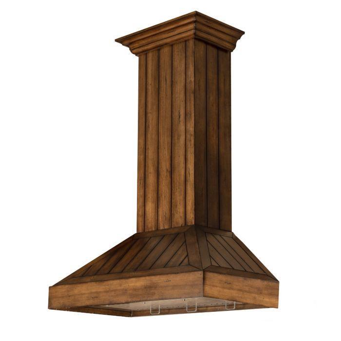 ZLINE 36 in. Wooden Wall Range Hood, Rustic Light, KPLL-36