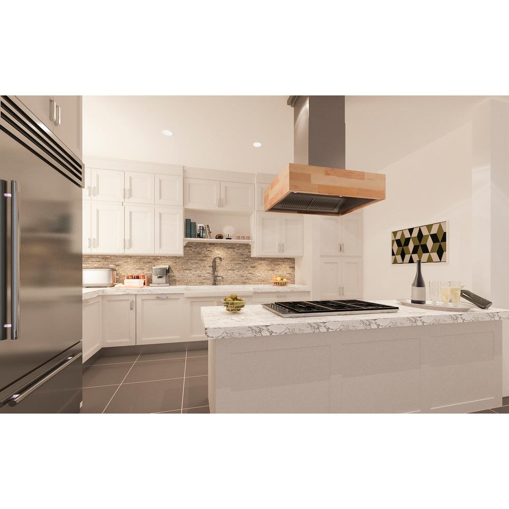 Designer Series Wooden Island Mount Range Hood in Butcher Block (681iM-42)  ZLINE 42 in.