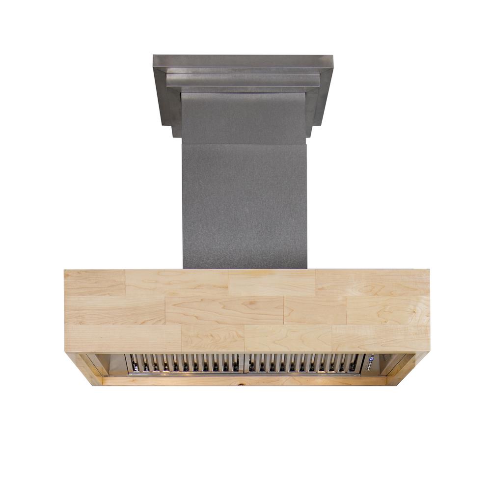 Designer Series Wooden Island Mount Range Hood in Butcher Block (681iM-42)  ZLINE 42 in.