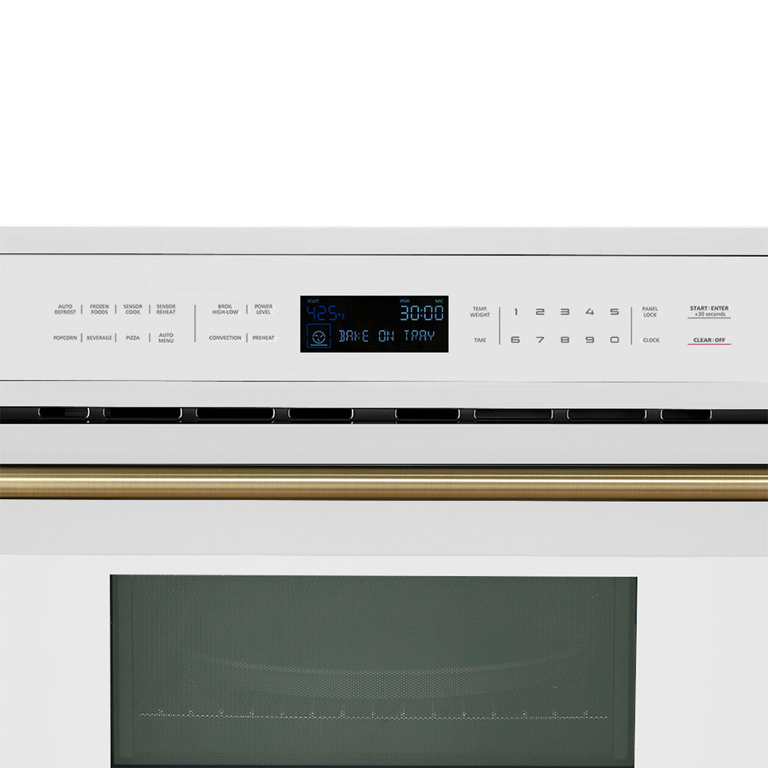 Oliena Espresso White 30 Inch 1750 Watt Compact Oven &amp; 1000 Watt Microwave, 1.6 cu. ft.