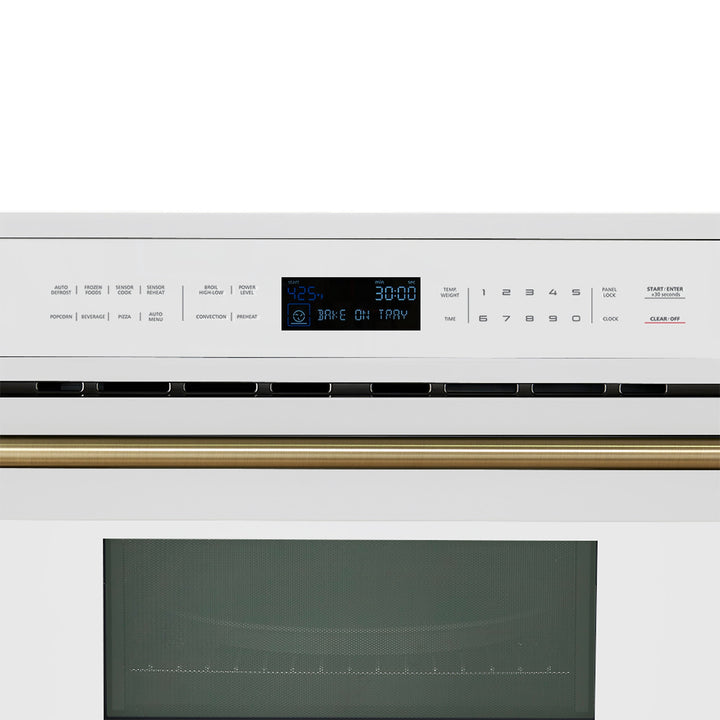 Oliena Espresso White 30 Inch 1750 Watt Compact Oven &amp; 1000 Watt Microwave, 1.6 cu. ft.