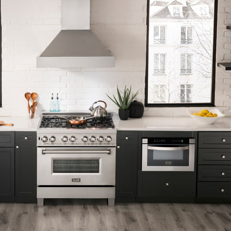 ZLINE 36" 2 Piece Autograph Edition Stainless Steel Range &amp; Range Hood