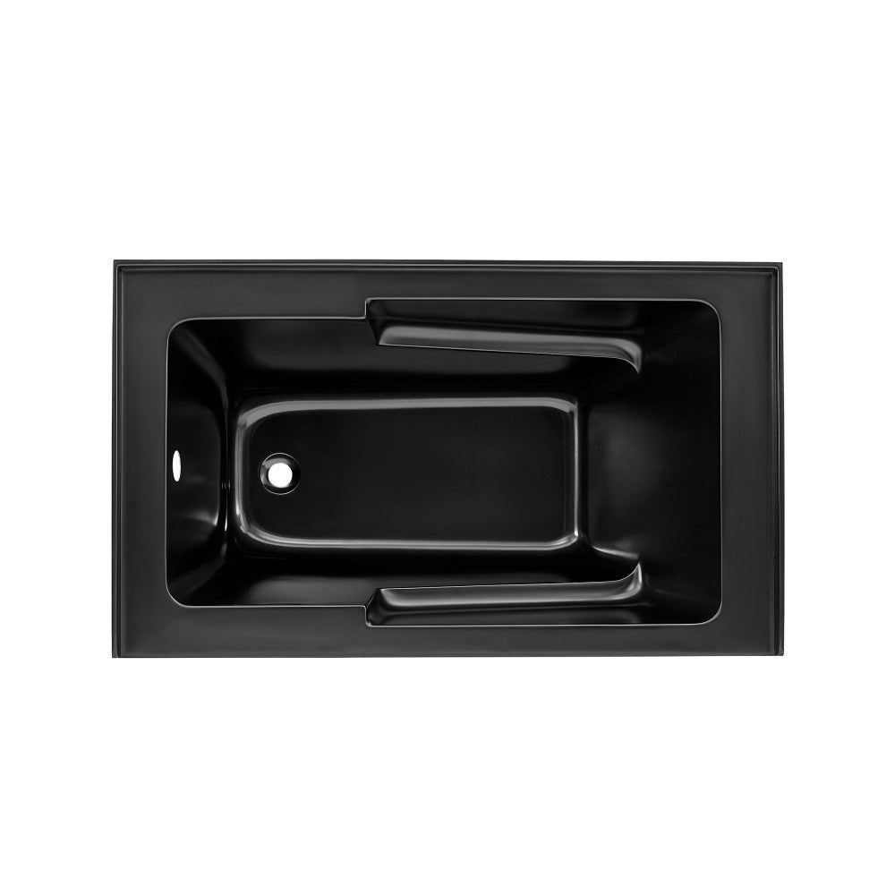 Voltaire 54" x 30" Left-Hand Drain Alcove Bathtub with Apron in Matte Black