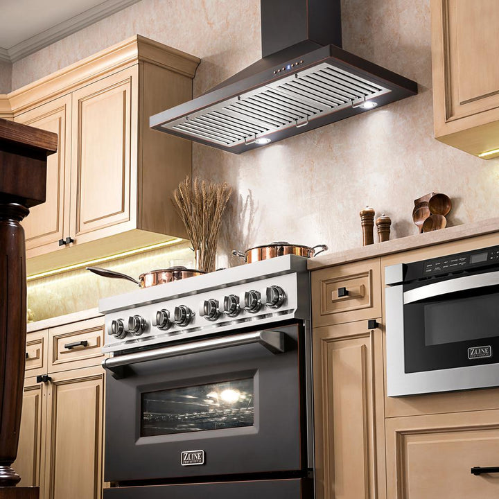 Designer Series Oil-Rubbed Bronze Island Mount Range Hood (8KL3iB-36)  ZLINE 36 in.