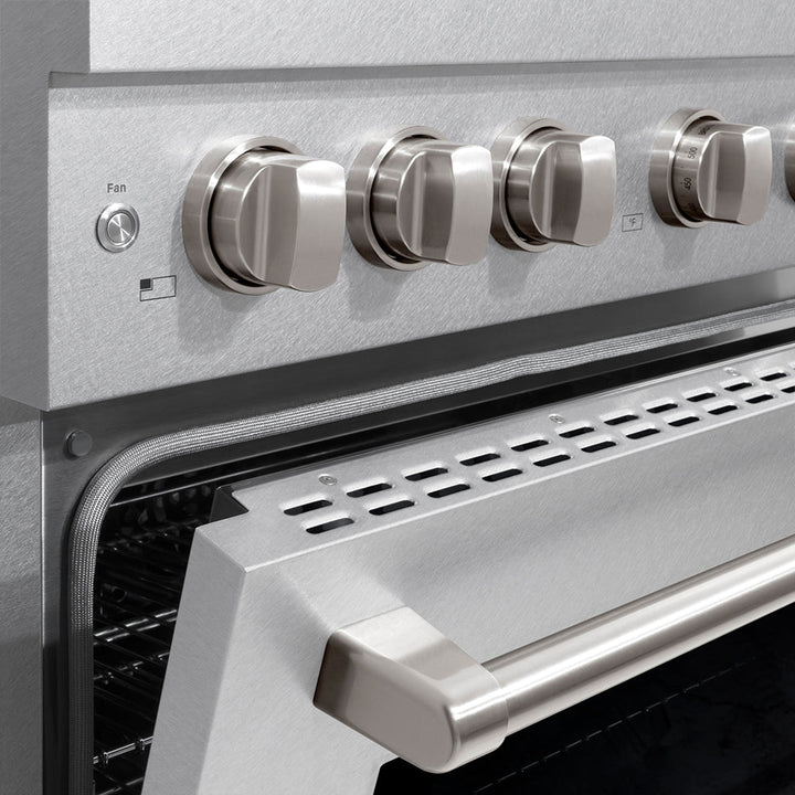 Zline 36 In. 5.2 Cu. Ft. Paramount Gas Range With 6 Burner Duopro™ Cooktop And Convection Gas Oven In Satin Stainless Steel (Psgrs-36)