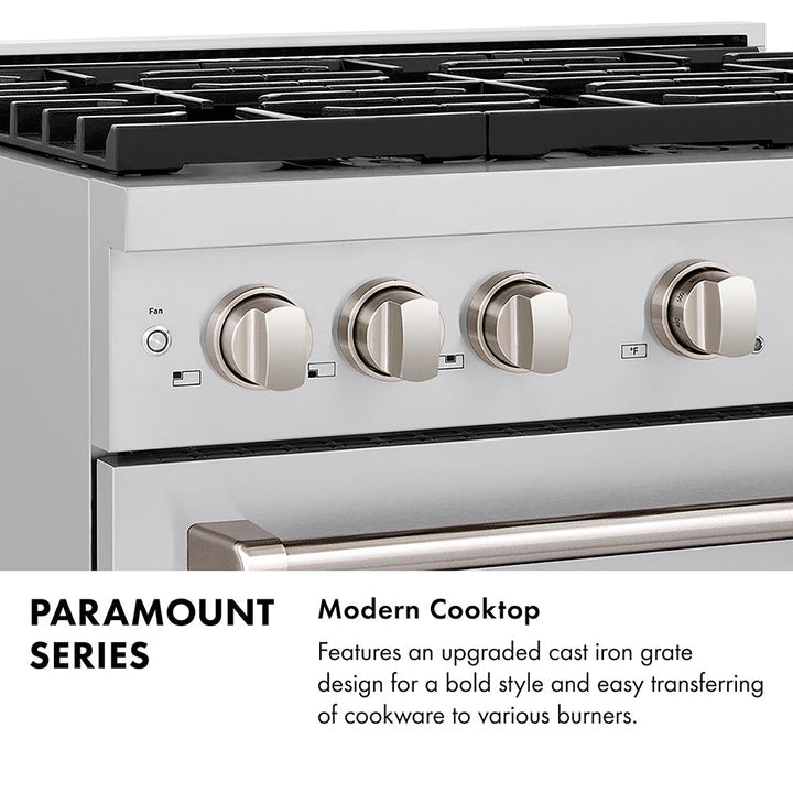 Zline 30 In. 4.2 Cu. Ft. Paramount Dual Fuel Range With 4 Burner Duopro™ Cooktop And Electric Convection Oven In Satin Stainless Steel With White Matte Door (Psdrs-Wm-30)