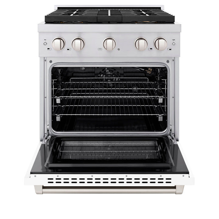 Zline 30 In. 4.2 Cu. Ft. Paramount Gas Range With 4 Burner Duopro™ Cooktop And Convection Gas Oven With White Matte Door (Psgr-Wm-30)