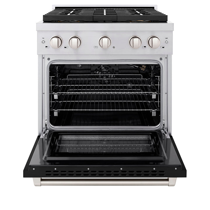 Zline 30 In. 4.2 Cu. Ft. Paramount Gas Range With 4 Burner Duopro™ Cooktop And Convection Gas Oven With Black Matte Door (Psgr-Blm-30)