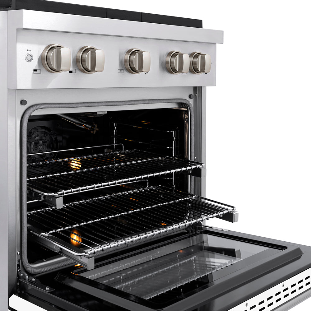 Zline 30 In. 4.2 Cu. Ft. Paramount Gas Range With 4 Burner Duopro™ Cooktop And Convection Gas Oven With White Matte Door (Psgr-Wm-30)
