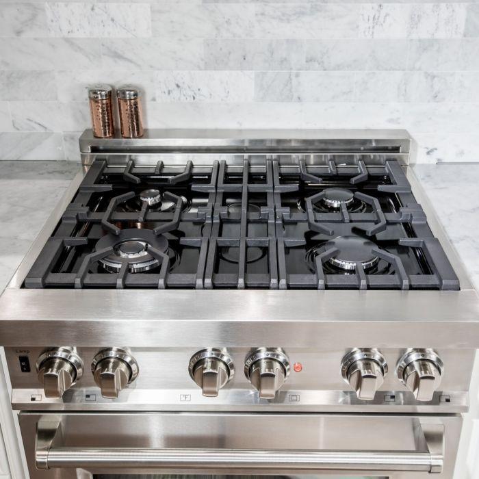 ZLINE Kitchen and Bath 30 in. Professional Gas Burner, Electric Oven Stainless Steel Range, RA30