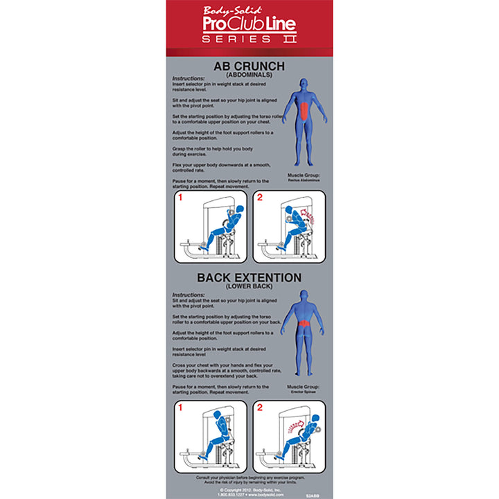 Body Solid Pro Clubline S2ABB Series II AB and Back Machine
