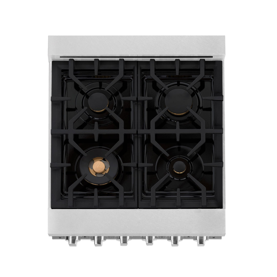 ZLINE 24"2.8 cu. ft. Range W/ Gas Stove and Gas Oven in Brass Burners