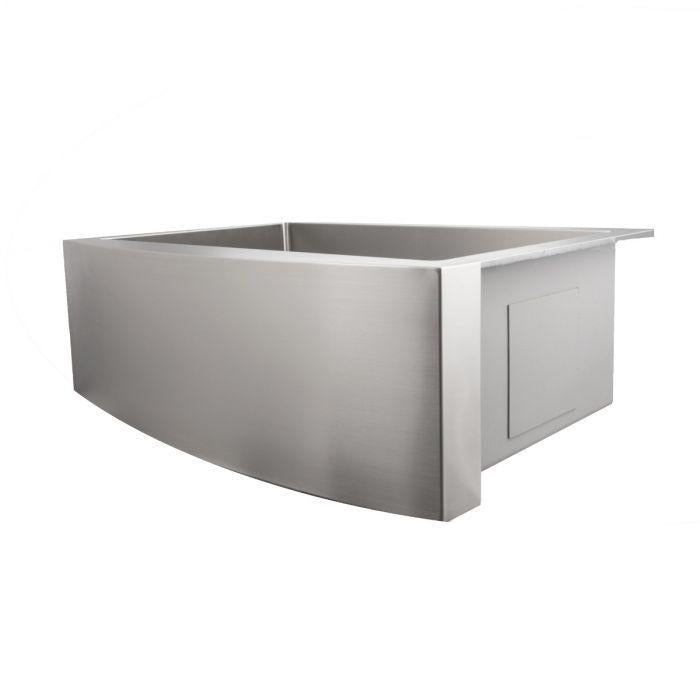 ZLINE 33 in. Vail Farmhouse Apron Mount Single Bowl Stainless Steel Kitchen Sink with Bottom Grid, SAS-33