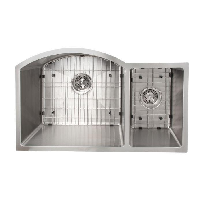 ZLINE 33 in. Cortina Undermount Double Bowl Stainless Steel Kitchen Sink with Bottom Grid, SC70D-33