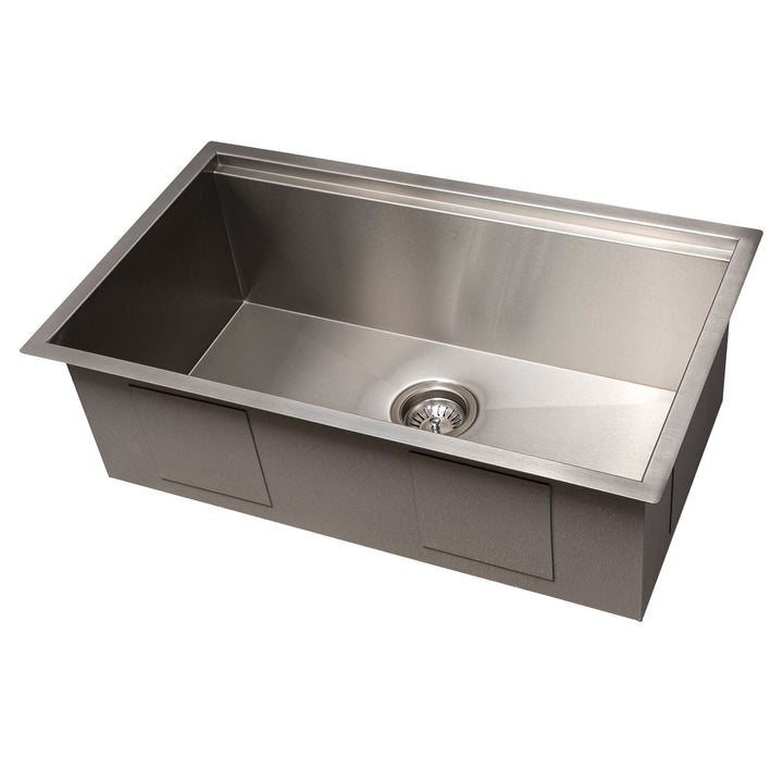 ZLINE 30 in. Garmisch Undermount Single Bowl Stainless Steel Kitchen Sink with Bottom Grid and Accessories, SLS-30