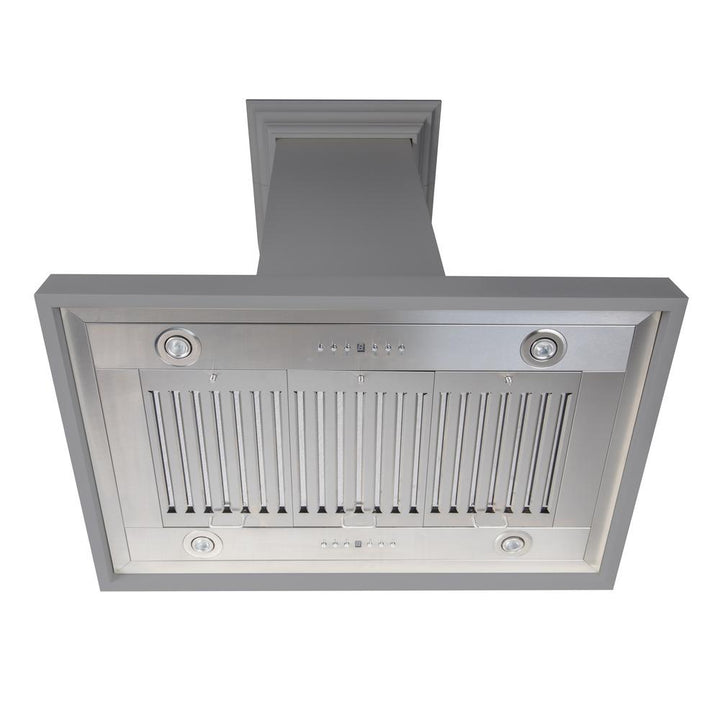 Wooden Island Mount Range Hood in Gray - Includes Remote Motor  ZLINE 30 in.