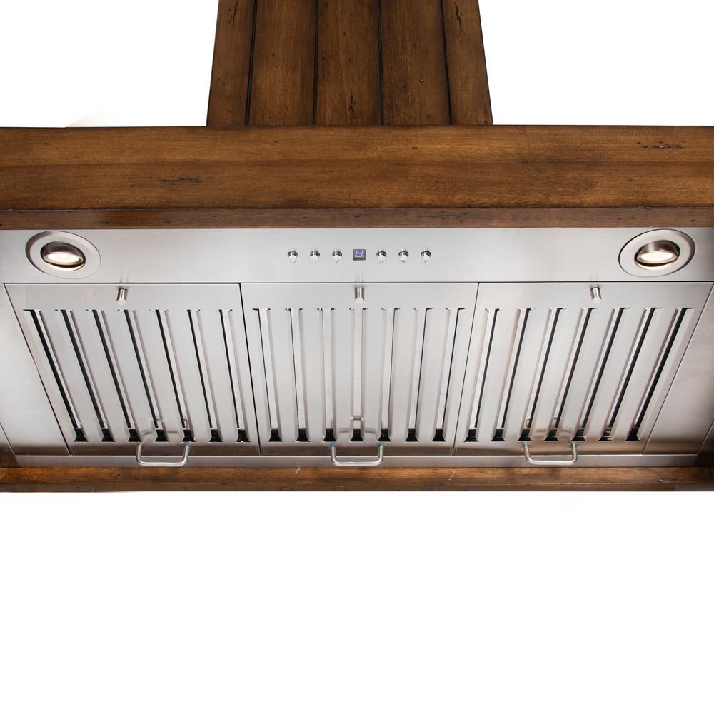 Wooden Wall Mount Range Hood in Rustic Light Finish - Includes Motor (KPLL-30)  ZLINE 30 in.