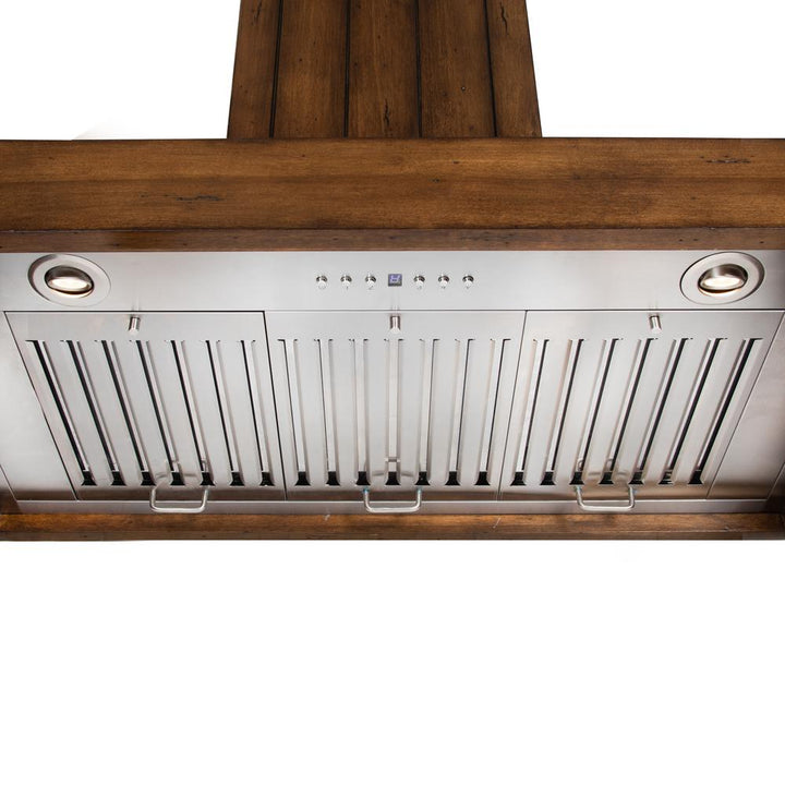 Wooden Wall Mount Range Hood in Rustic Light Finish - Includes Motor (KPLL-30)  ZLINE 30 in.