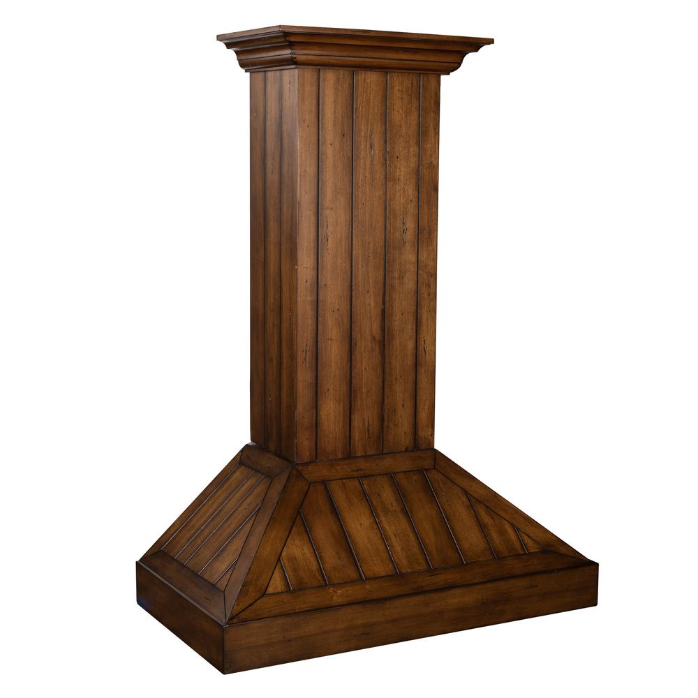 Wooden Wall Mount Range Hood in Rustic Light Finish - Includes Motor (KPLL-30)  ZLINE 30 in.