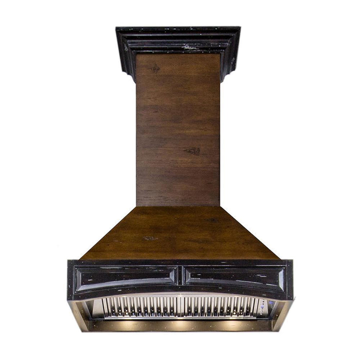 Wooden Wall Mount Range Hood in Antigua and Walnut - Includes Remote Motor  ZLINE 30 in.