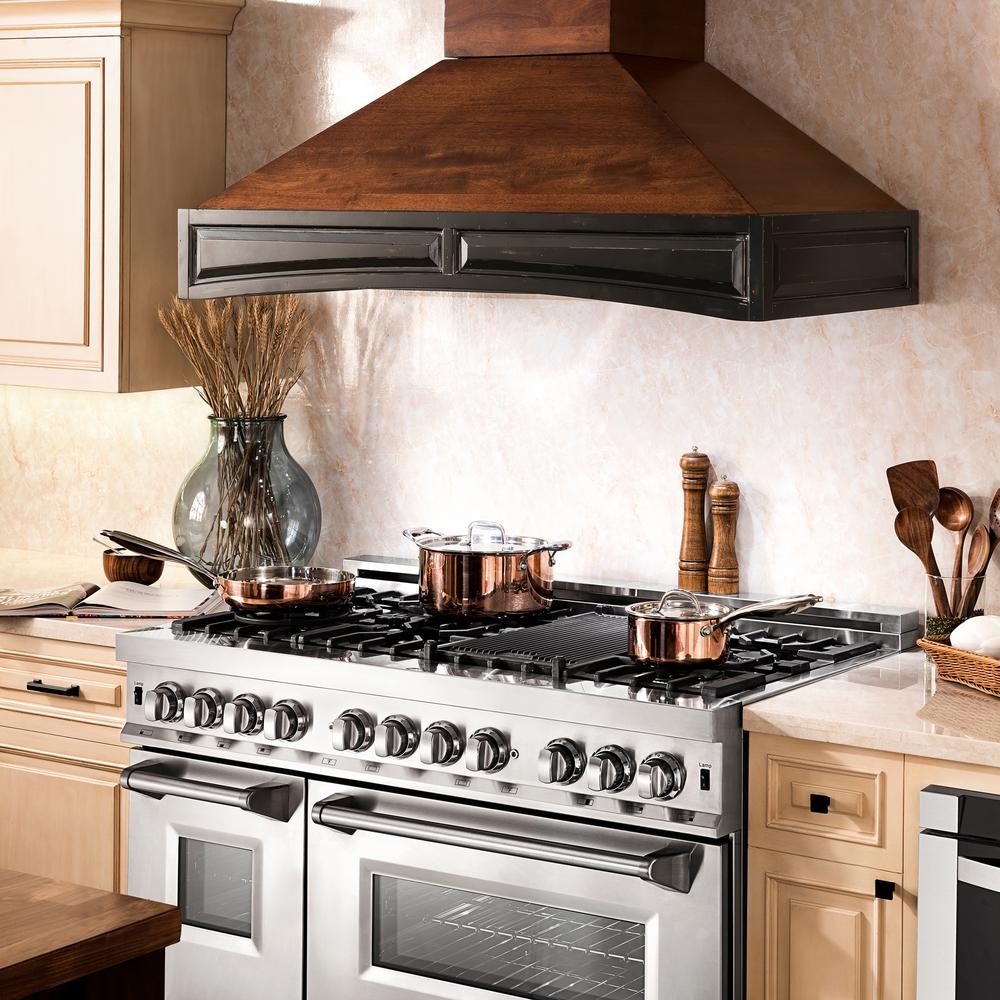 Wooden Wall Mount Range Hood in Antigua and Walnut - Includes Remote Motor  ZLINE 30 in.