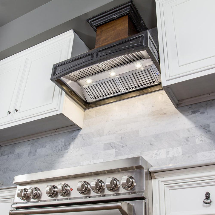 Wooden Wall Mount Range Hood in Antigua and Walnut - Includes Remote Motor ZLINE 42 in.