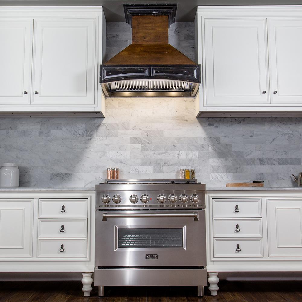 Wooden Wall Mount Range Hood in Antigua and Walnut - Includes Remote Motor ZLINE 42 in.