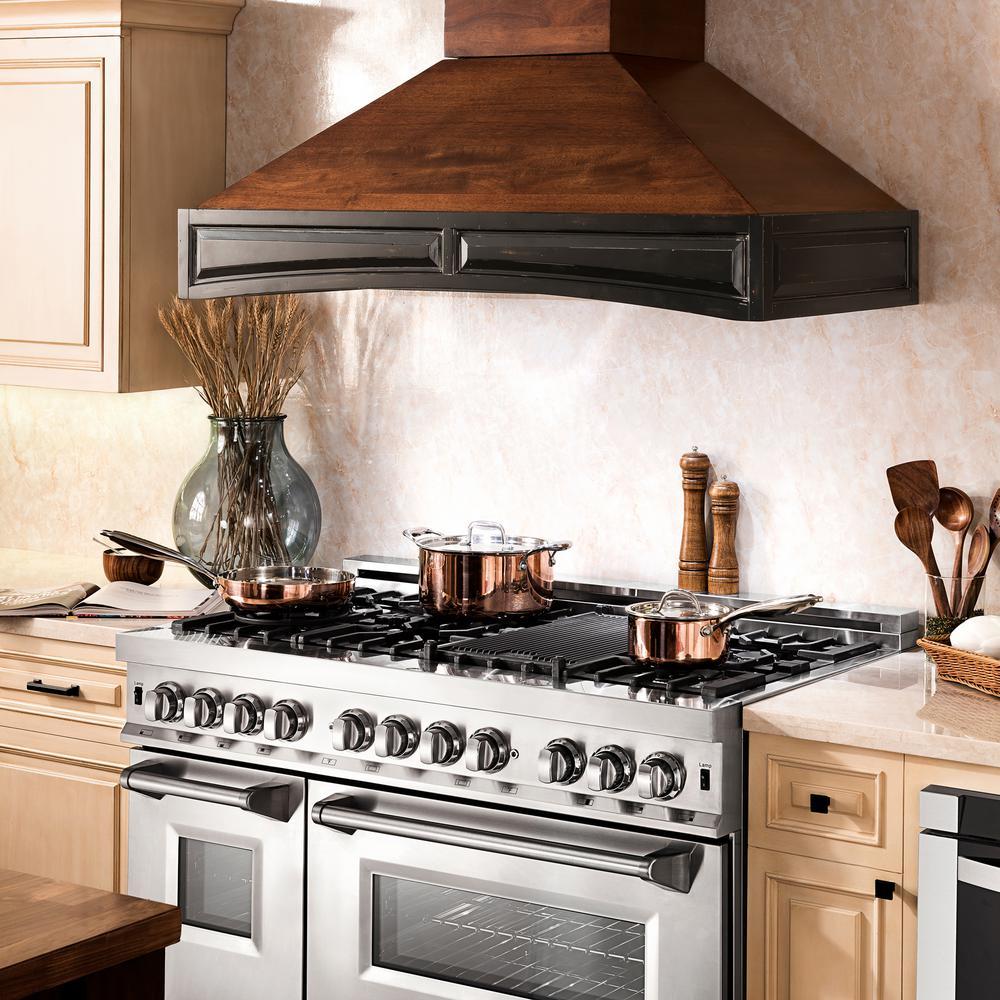 Wooden Wall Mount Range Hood in Antigua and Walnut - Includes Remote Motor ZLINE 42 in.