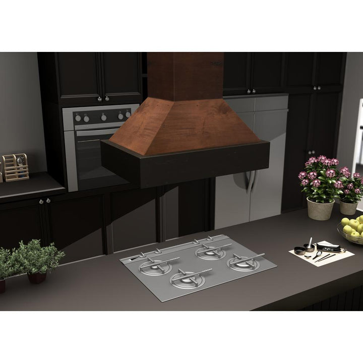Wooden Wall Mount Range Hood in Antigua and Walnut - Includes Motor  ZLINE 36 in.