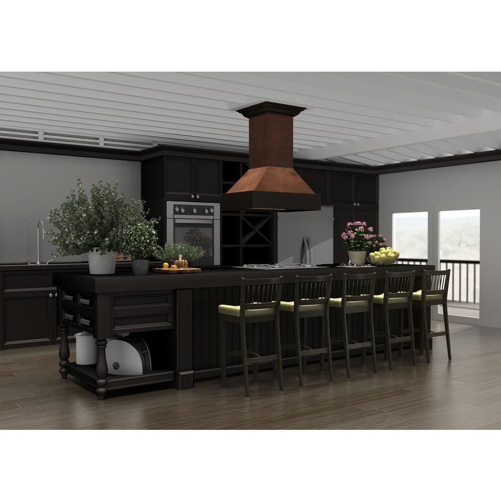 Wooden Wall Mount Range Hood in Antigua and Walnut - Includes Motor  ZLINE 36 in.